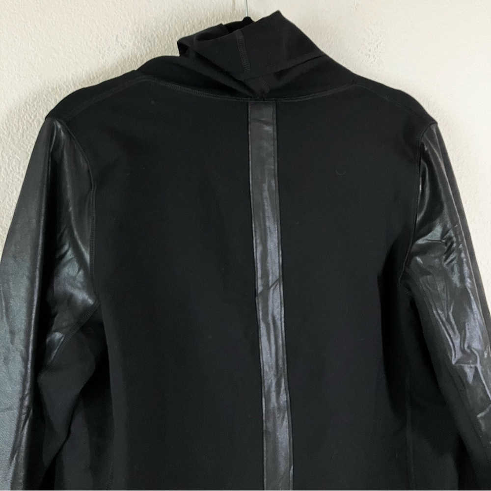 SPANX Drape Front Jacket L Black Ponte Career Minimalist Travel Edgy Streetwear - Picture 14 of 16